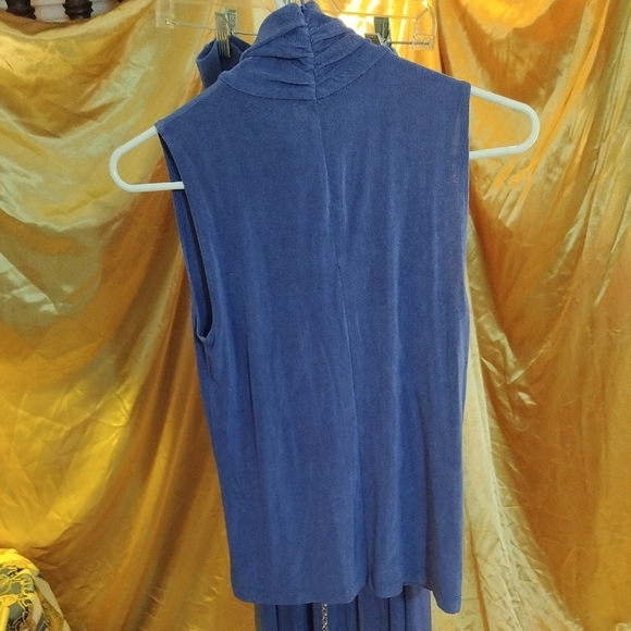 Chico's Blue Sleeveless Dress with Chain Detail - Picture 3 of 6